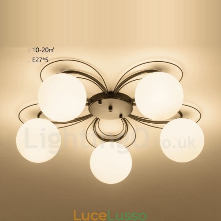 Lampadario integrato rustico a 5 luci Lampadario integrato rustico a 5 luci
