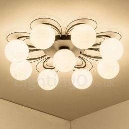 Lampadario integrato rustico a 9 luci