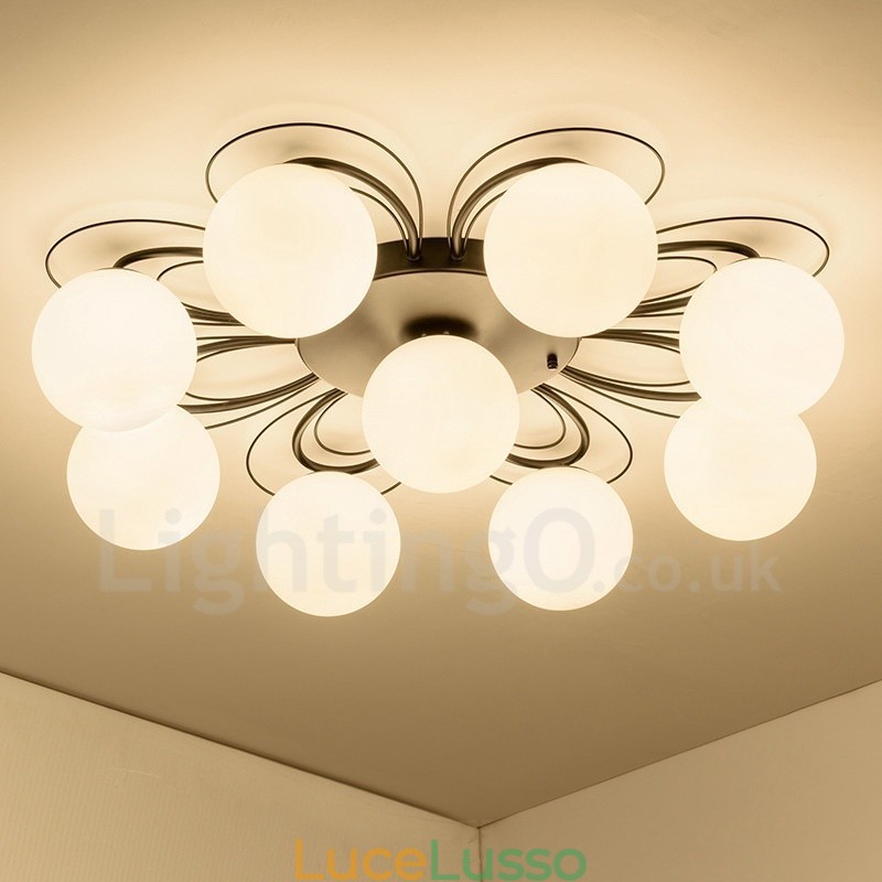 Lampadario integrato rustico a 9 luci