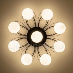 Lampadario integrato rustico a 9 luci