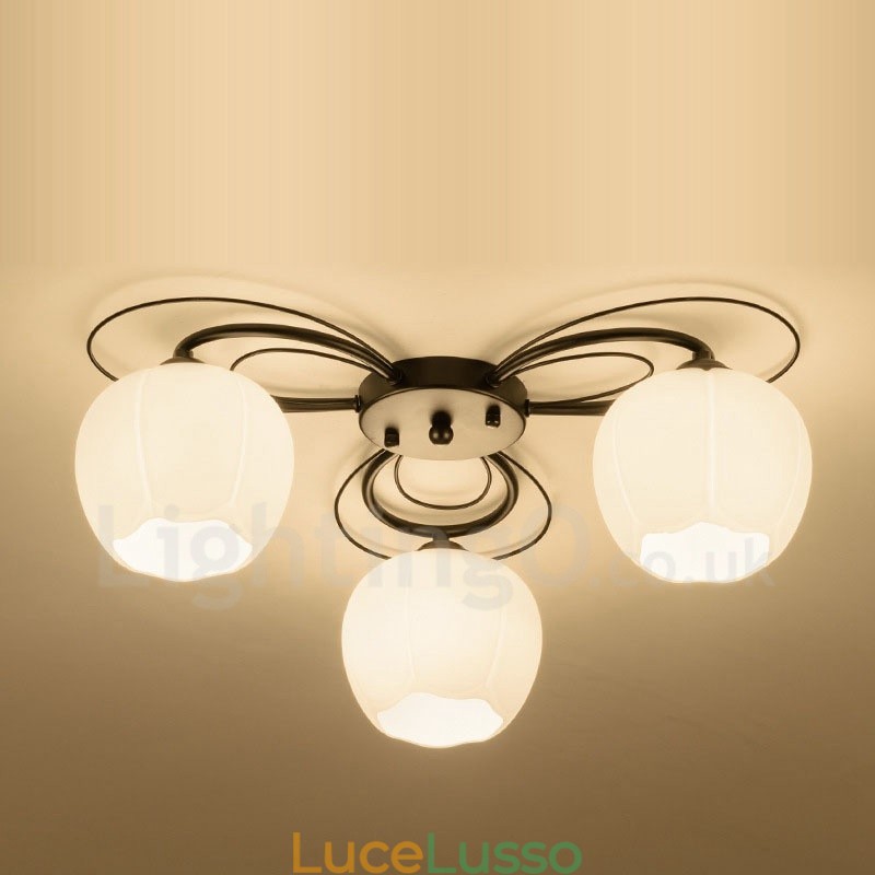 Lampadario integrato rustico a 3 luci
