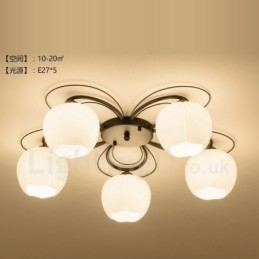 Lampadario integrato rustico a 5 luci