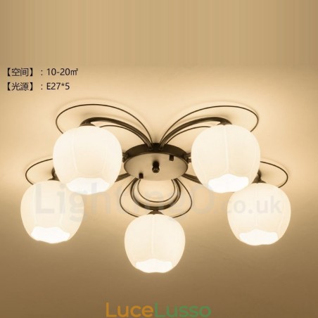 Lampadario integrato rustico a 5 luci Lampadario integrato rustico a 5 luci
