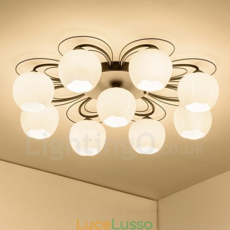 Lampadario integrato rustico a 9 luci Lampadario integrato rustico a 9 luci