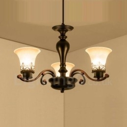 Lampadario in metallo integrato Rustic Lodge a 3 luci