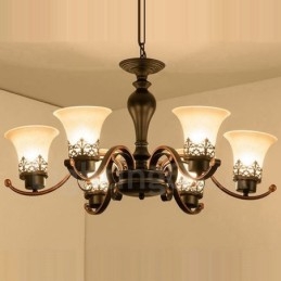 Lampadario in metallo integrato Rustic Lodge a 6 luci