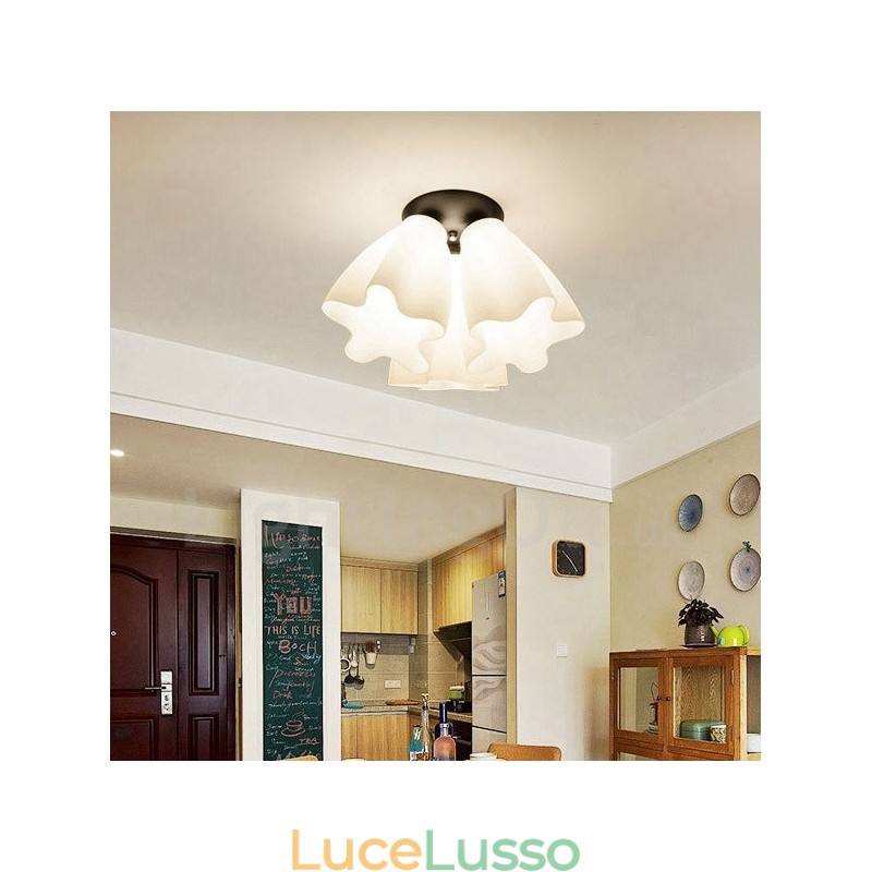 Lampadario integrato rustico a 3 luci
