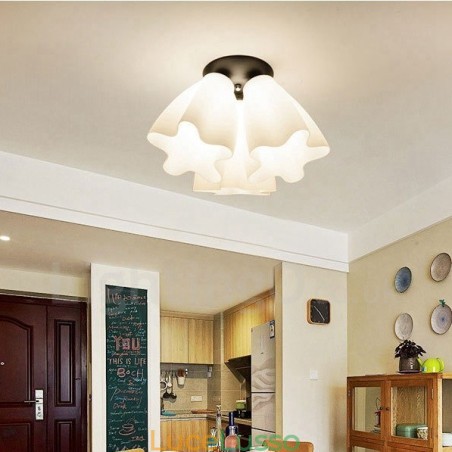 Lampadario integrato rustico a 3 luci Lampadario integrato rustico a 3 luci