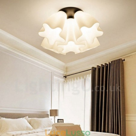Lampadario integrato rustico a 5 luci Lampadario integrato rustico a 5 luci