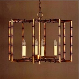 Lampadario in ferro antico semplice in rame americano, lampadario creativo