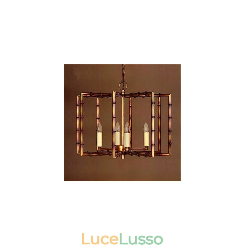 Lampadario in ferro antico semplice in rame americano, lampadario creativo