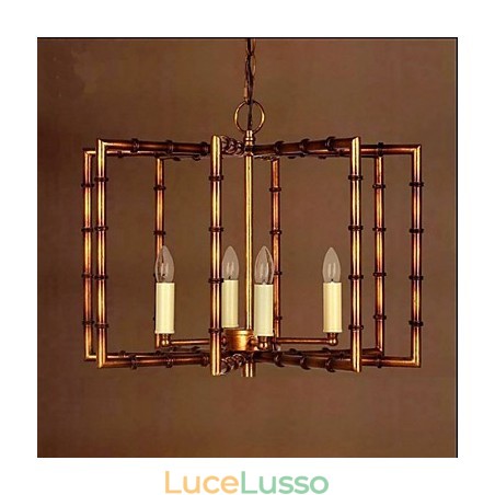 Lampadario in ferro antico semplice in rame americano, lampadario creativo Lampadario in ferro antico semplice in rame americano, lampadario creativo