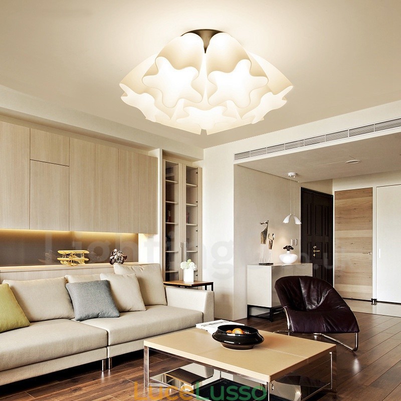 Lampadario integrato rustico a 7 luci