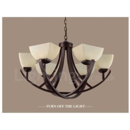 Lampadario in metallo integrato Rustic Lodge a 6 luci