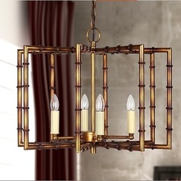 Lampadario in ferro antico semplice in rame americano, lampadario creativo