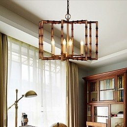 Lampadario in ferro antico semplice in rame americano, lampadario creativo