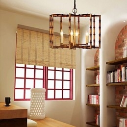 Lampadario in ferro antico semplice in rame americano, lampadario creativo