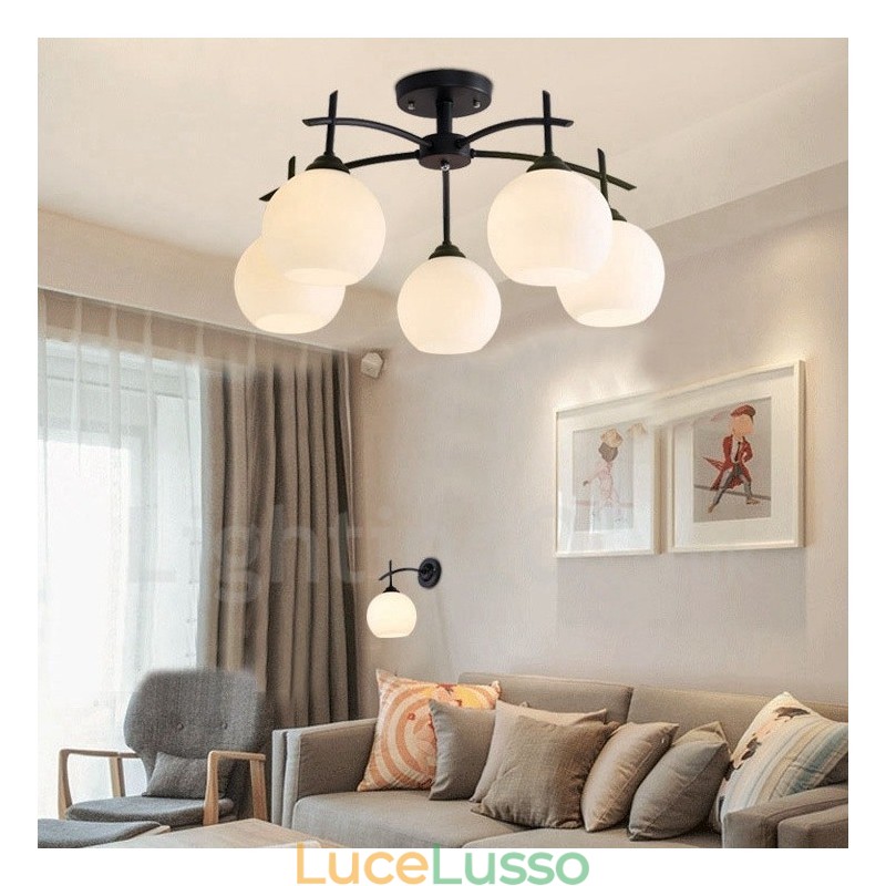Lampadario tradizionale classico integrato a 5 luci