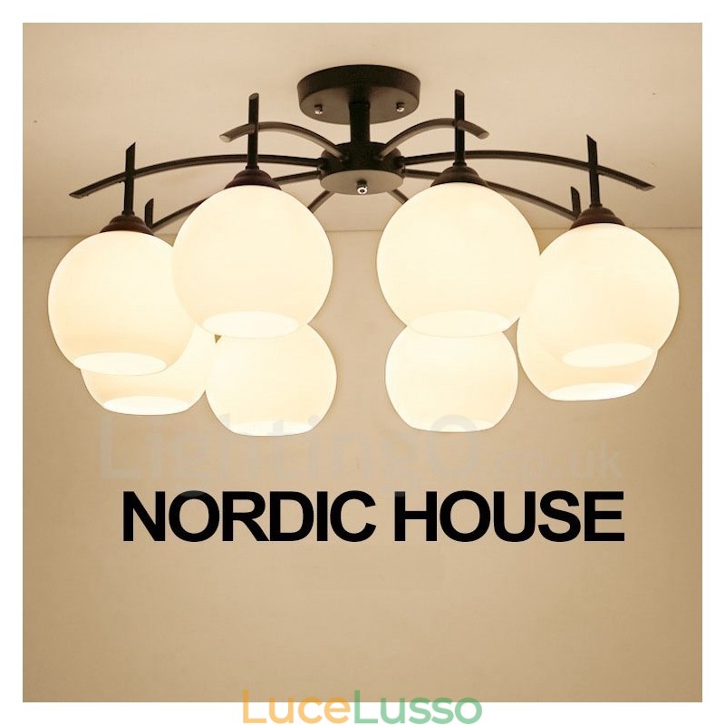 Lampadario tradizionale classico integrato a 8 luci