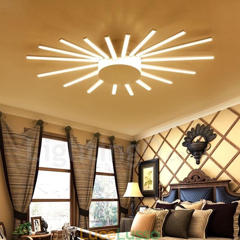 Lampadario moderno contemporaneo in metallo integrato da 18 luci