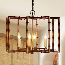 Lampadario in ferro antico semplice in rame americano, lampadario creativo