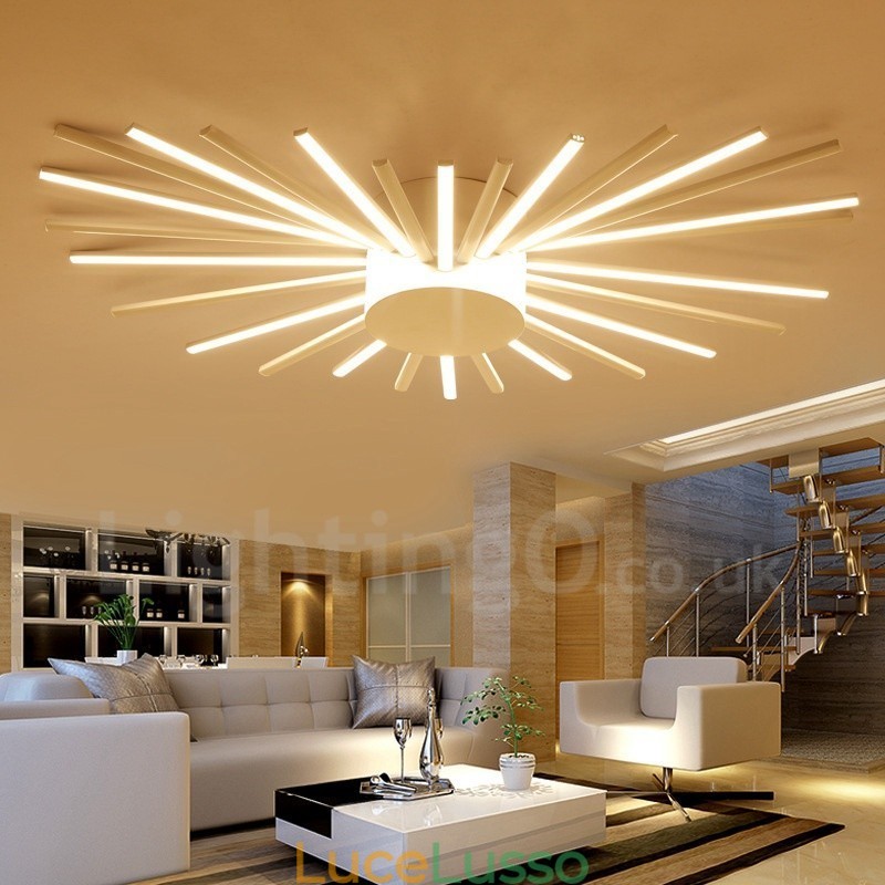 Lampadario moderno contemporaneo in metallo integrato da 28 luci