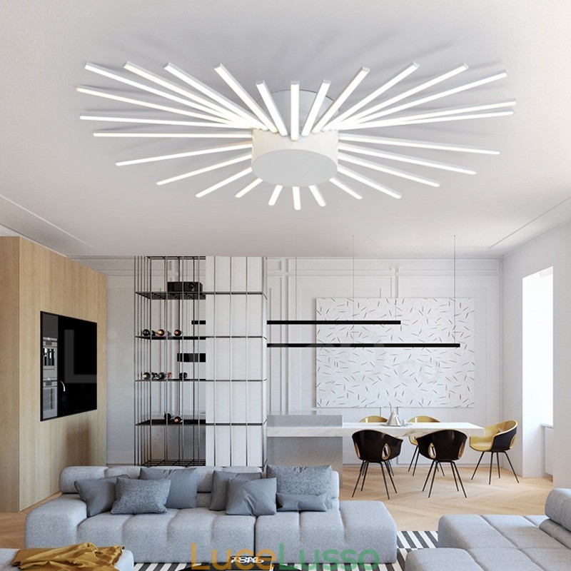 Lampadario moderno contemporaneo in metallo integrato da 28 luci