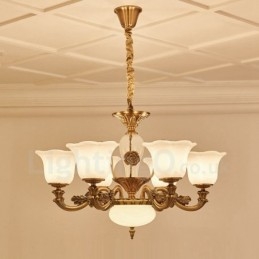 Lampadario di lusso tradizionale classico integrato in metallo a 6 luci
