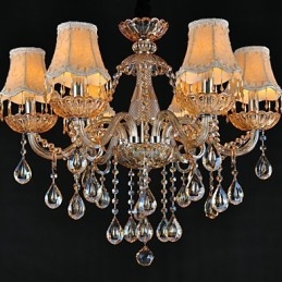 Lampadario in cristallo tradizionale classico in vetro 6 luci