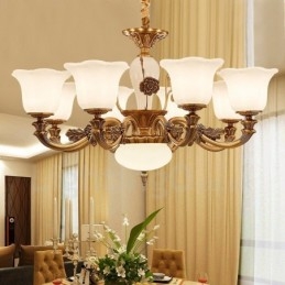 Lampadario di lusso tradizionale classico integrato in metallo a 8 luci