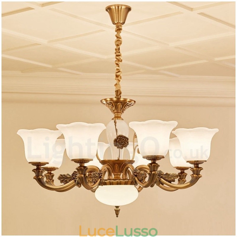 Lampadario di lusso tradizionale classico integrato in metallo a 8 luci