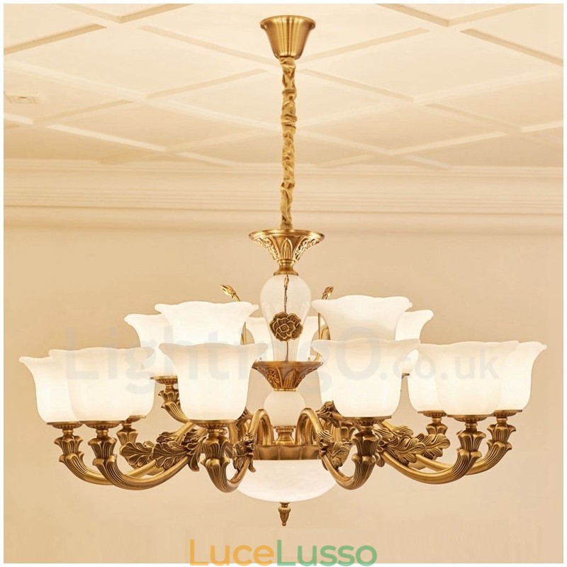 Lampadario di lusso tradizionale classico integrato in metallo a 15 luci