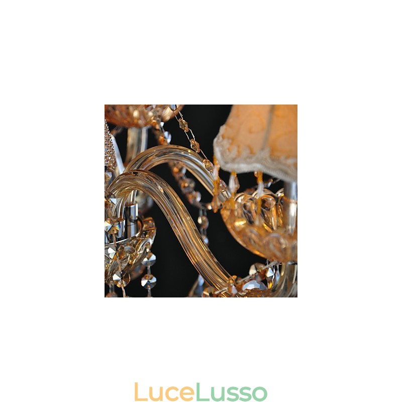 Lampadario in cristallo tradizionale classico in vetro 6 luci