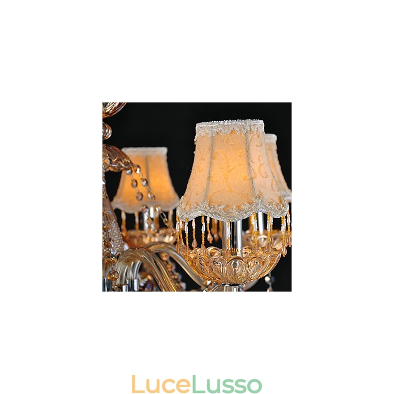 Lampadario in cristallo tradizionale classico in vetro 6 luci