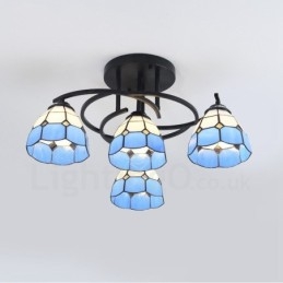 Lampadario integrato in stile mediterraneo a 4 luci