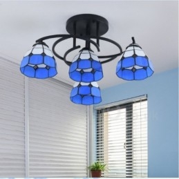 Lampadario integrato in stile mediterraneo a 4 luci