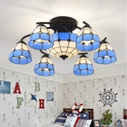 Lampadario integrato in stile mediterraneo a 9 luci