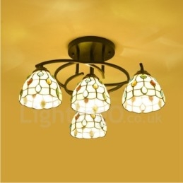 Lampadario integrato in stile mediterraneo a 4 luci