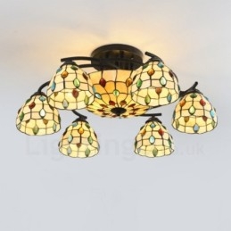 Lampadario integrato in stile mediterraneo a 9 luci