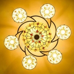 Lampadario integrato in stile mediterraneo a 9 luci