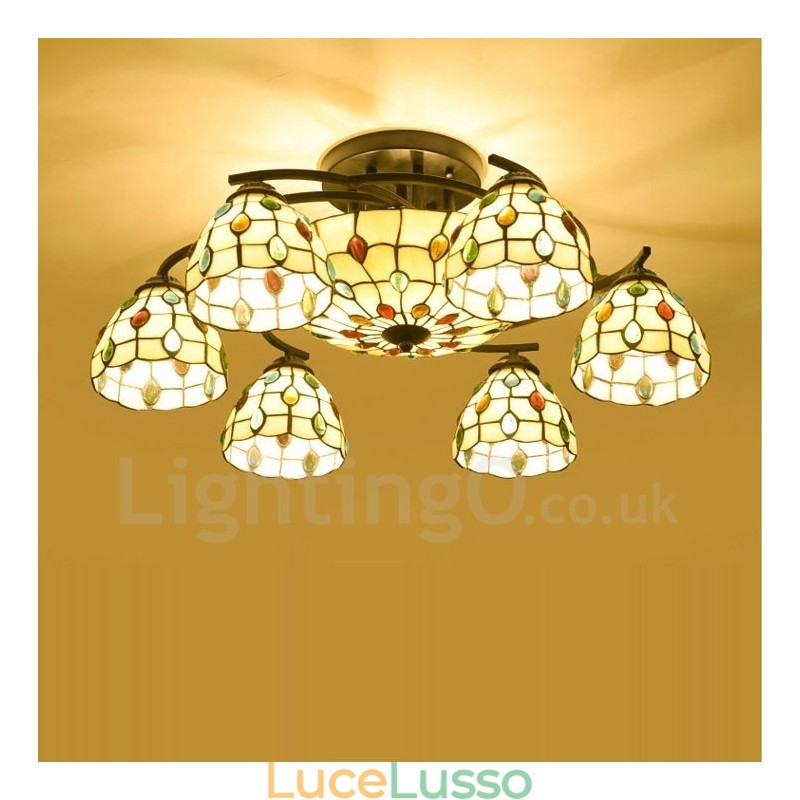 Lampadario integrato in stile mediterraneo a 9 luci