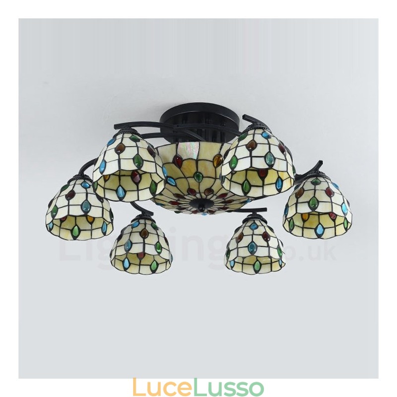 Lampadario integrato in stile mediterraneo a 9 luci