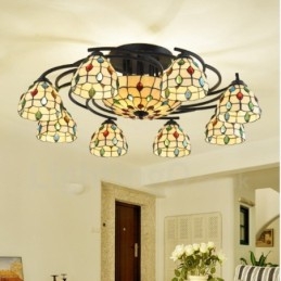 Lampadario integrato in stile mediterraneo a 11 luci