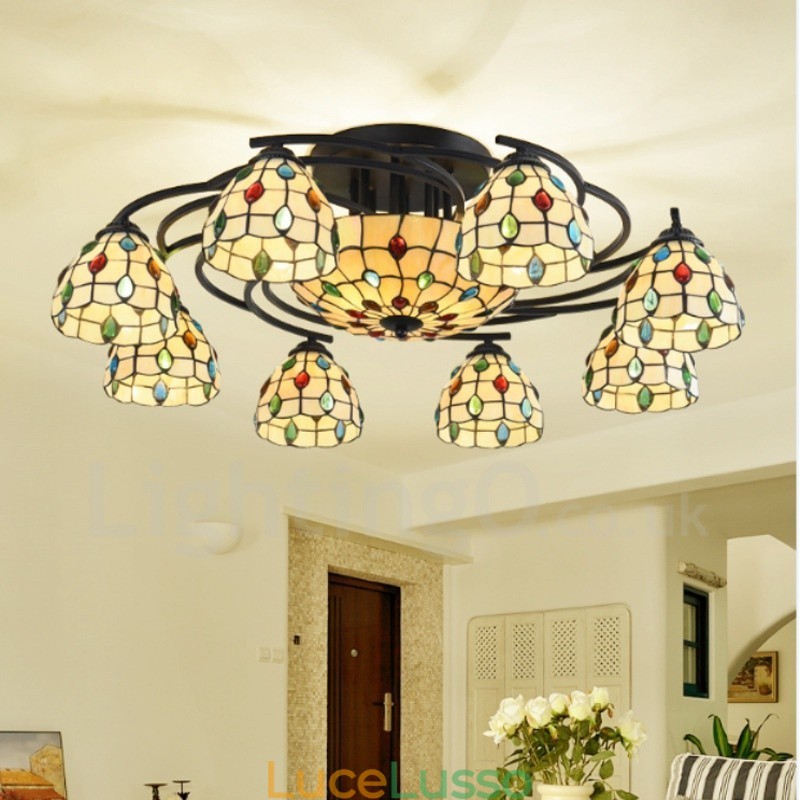Lampadario integrato in stile mediterraneo a 11 luci