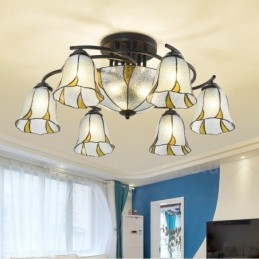 Lampadario in metallo con 9 luci in stile mediterraneo integrato per vasca da bagno