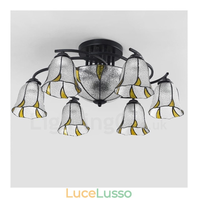 Lampadario in metallo con 9 luci in stile mediterraneo integrato per vasca da bagno