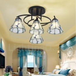 Lampadario in metallo con 4 luci in stile mediterraneo integrato per vasca da bagno