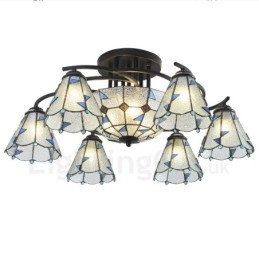 Lampadario in metallo con 9 luci in stile mediterraneo integrato per vasca da bagno