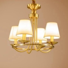 Lampadario in rame e metallo integrato Rustic Lodge a 4 luci