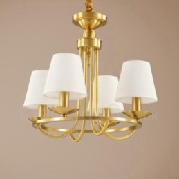 Lampadario in rame e metallo integrato Rustic Lodge a 4 luci
